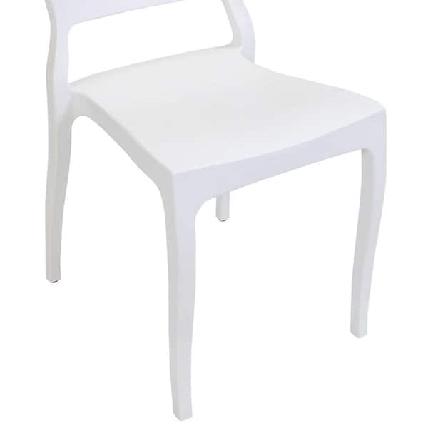 Hewitt White Stackable Plastic Indoor, White Plastic Patio Chairs Stackable