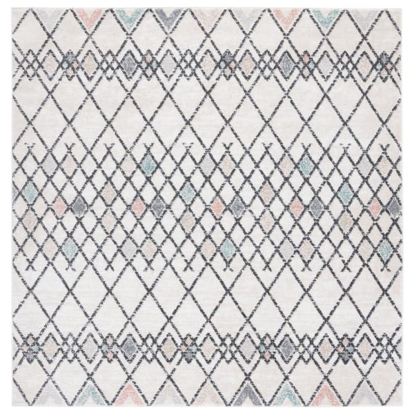 SAFAVIEH Amsterdam Ivory/Beige 7 ft. x 7 ft. Geometric;Trellis Square Area Rug