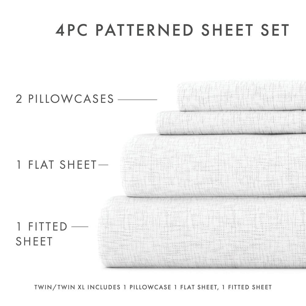 White Twin Deep Pocket Microfiber Sheet Set
