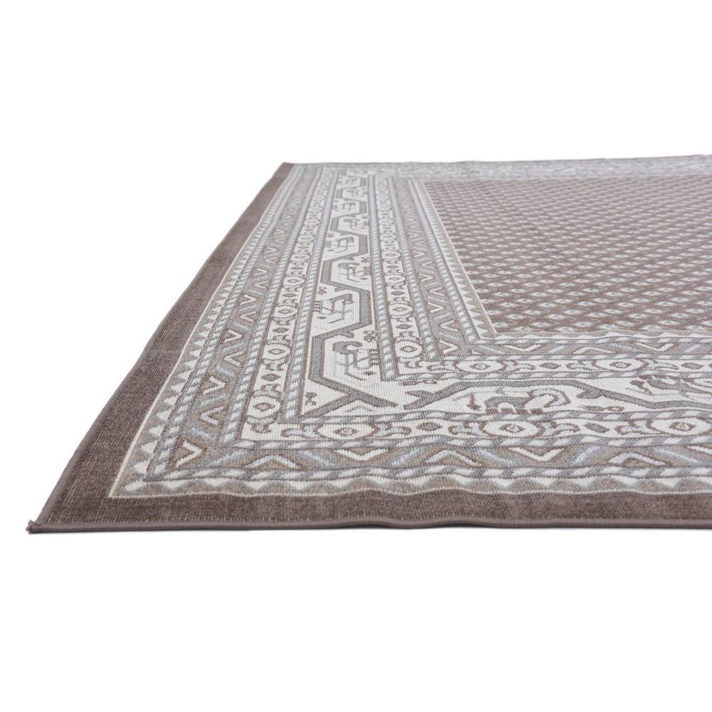 Braided Brown Synthetic 9' x 12' Easy-Care Rectangular Rug