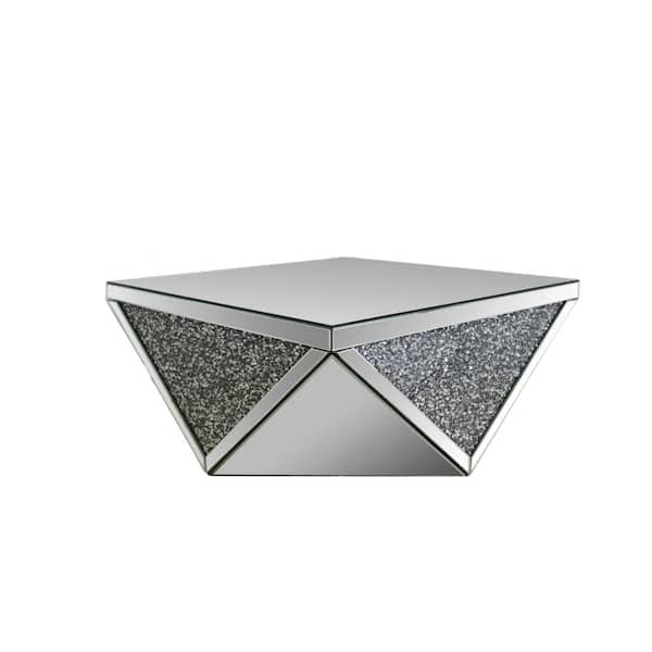 HomeRoots 38 in. Square Mirrored Coffee Table