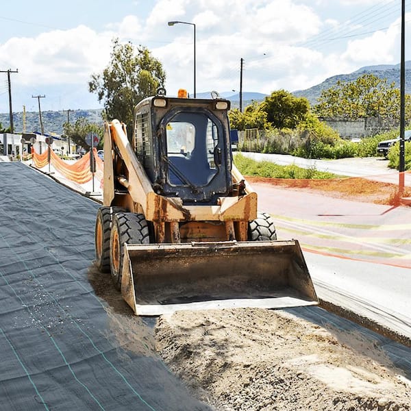 Geotextile Fabric, Weed Barrier 12.5 x 30 ft., 3.5 oz. Woven PP, 600 lbs. Tensile Strength, Heavy Duty Driveway Cloth