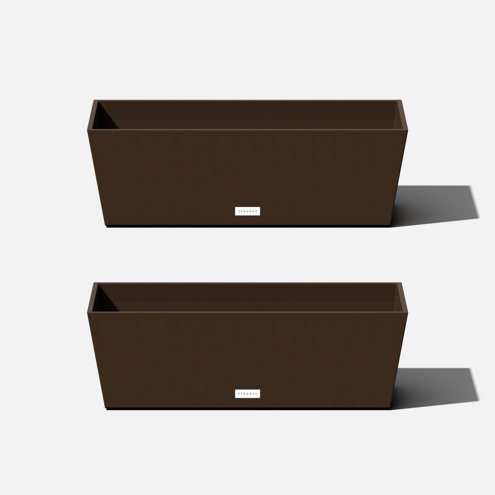 Espresso Modern Recycled Plastic 25.5" Window Box Planter Set