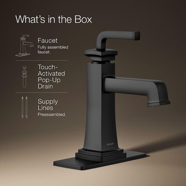 KOHLER Riff Single-Handle Single-Hole Bathroom Faucet in Matte
