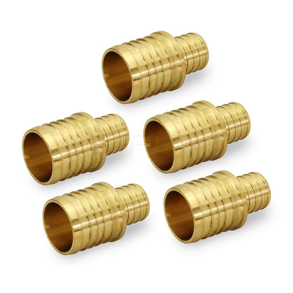 LOT OF 5 3/4" PEX Coupling Brass 3/4 inch crimp Coupler Fitting LEAD FREE 