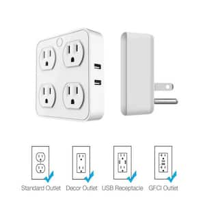 Defiant 15 Amp 120-Volt Indoor Smart Plug & Timer Wi-Fi Bluetooth Single  Outlet Powered by Hubspace (4-Pack) HPPA11AWB4 - The Home Depot