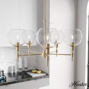 Xidane 5-Light Alturas Gold Branched Chandelier With Clear Glass Shades