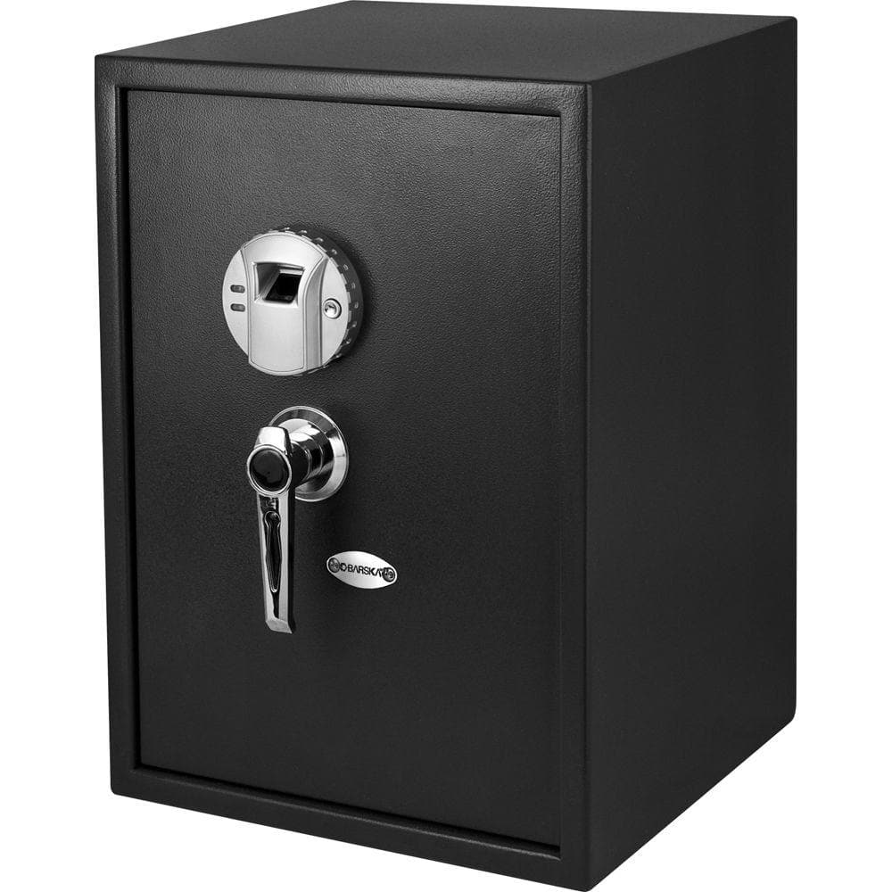 Black Steel Biometric Fingerprint Safe with Mounting Hardware