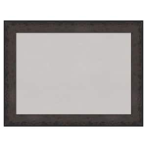 Dappled Black Brown Wood Framed Grey Corkboard 33 in. x 25 in. Bulletin Board Memo Board