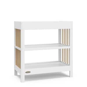Teddi White with Driftwood Changing Table with Water-Resistant Changing Pad