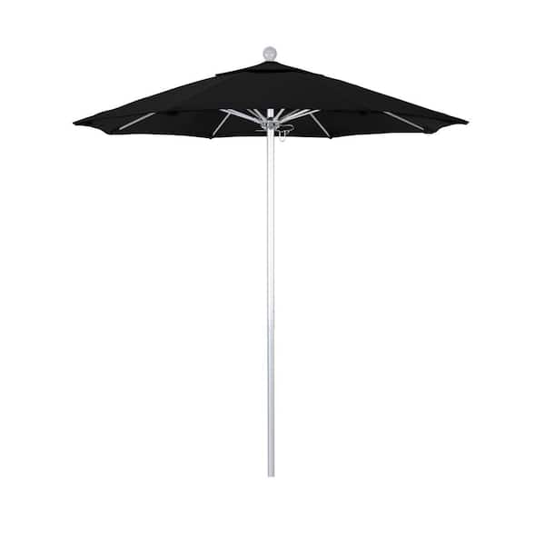 7.5 ft black patio umbrella California Umbrella 7.5' Venture Series Patio Umbrella with Black Aluminum Pole Fiberglass Ribs Push Lift with Sunbrella 1A Navy Fabric