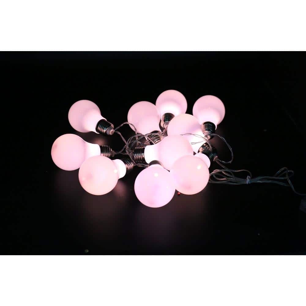 White Edison Bulbs String Light with 10 LED Bulbs and Timer