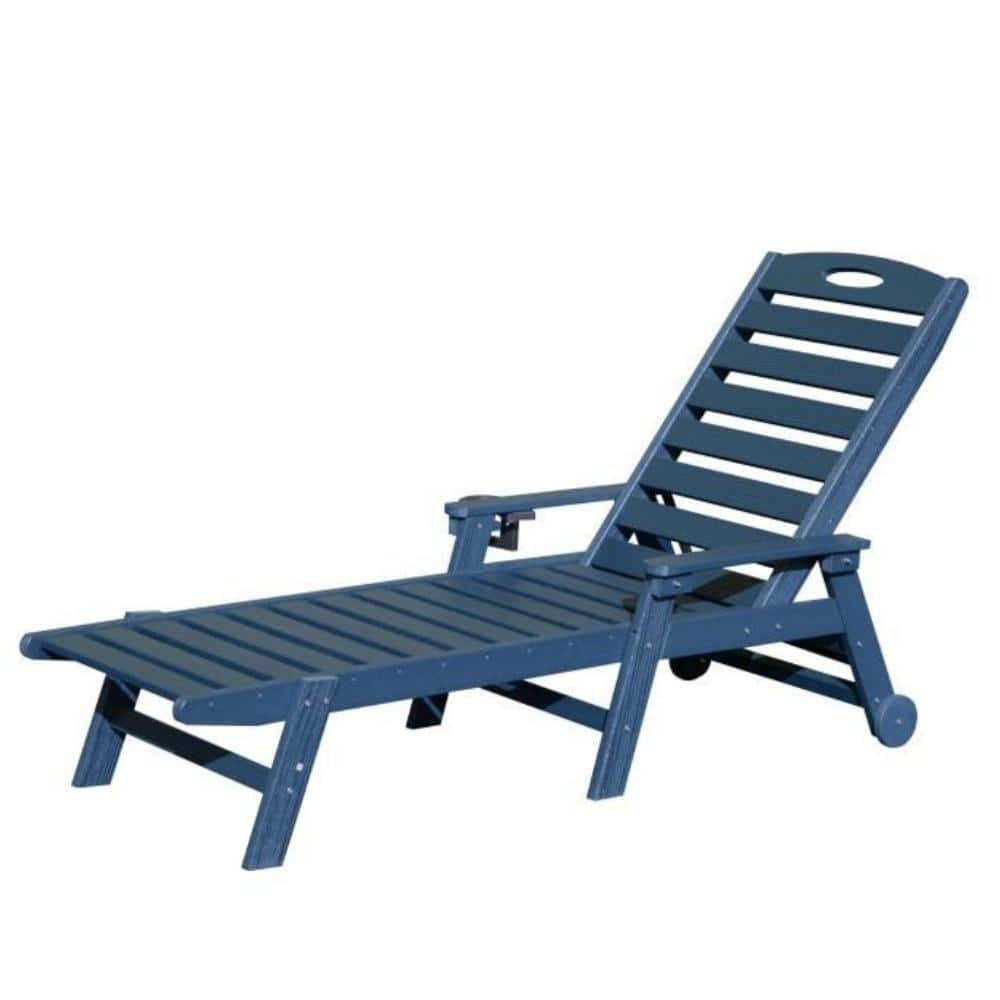 HDPE Outdoor Chaise Lounge with Reclining Backrest, Pool Lounger Chair for Outside, Poolside, Sunbathing Tanning price history on PriceWatchPro