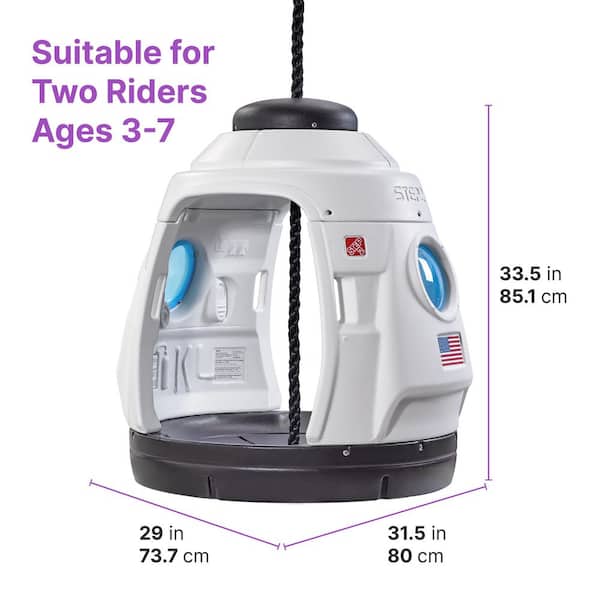 Step2 Space Capsule Swing Kids Outdoor Plastic Playset - 2-in-1
