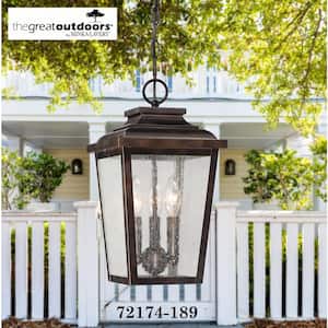 Irvington Manor 3-Light Chelsea Bronze Outdoor Chain Hung