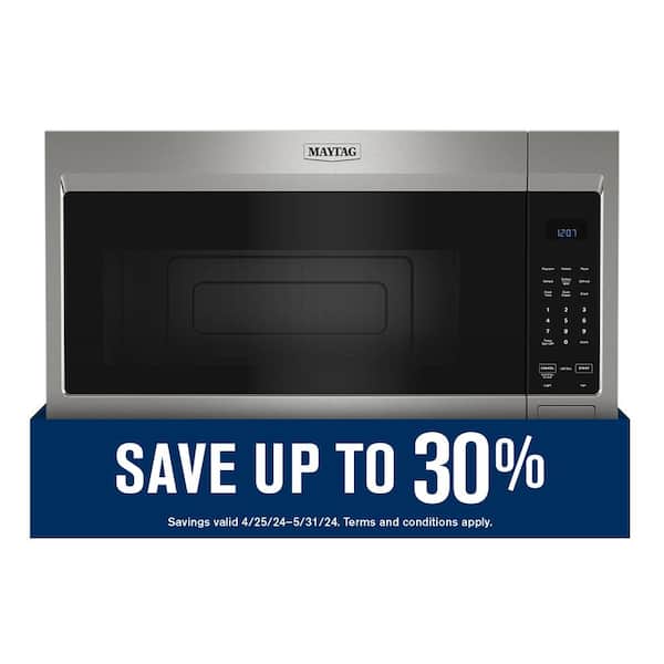 Maytag 30 in. 1.7 cu. ft. Over-the-Range Microwave in Fingerprint Resistant Stainless Steel with Non-Stick Interior Coating
