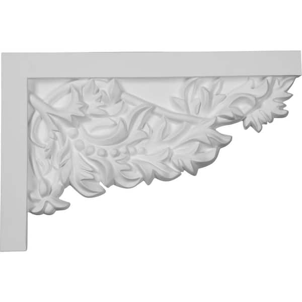 Ekena Millwork 11-3/4 in. x 3/4 in. x 7-7/8 in. Primed Polyurethane Attica Large Right Stair Bracket