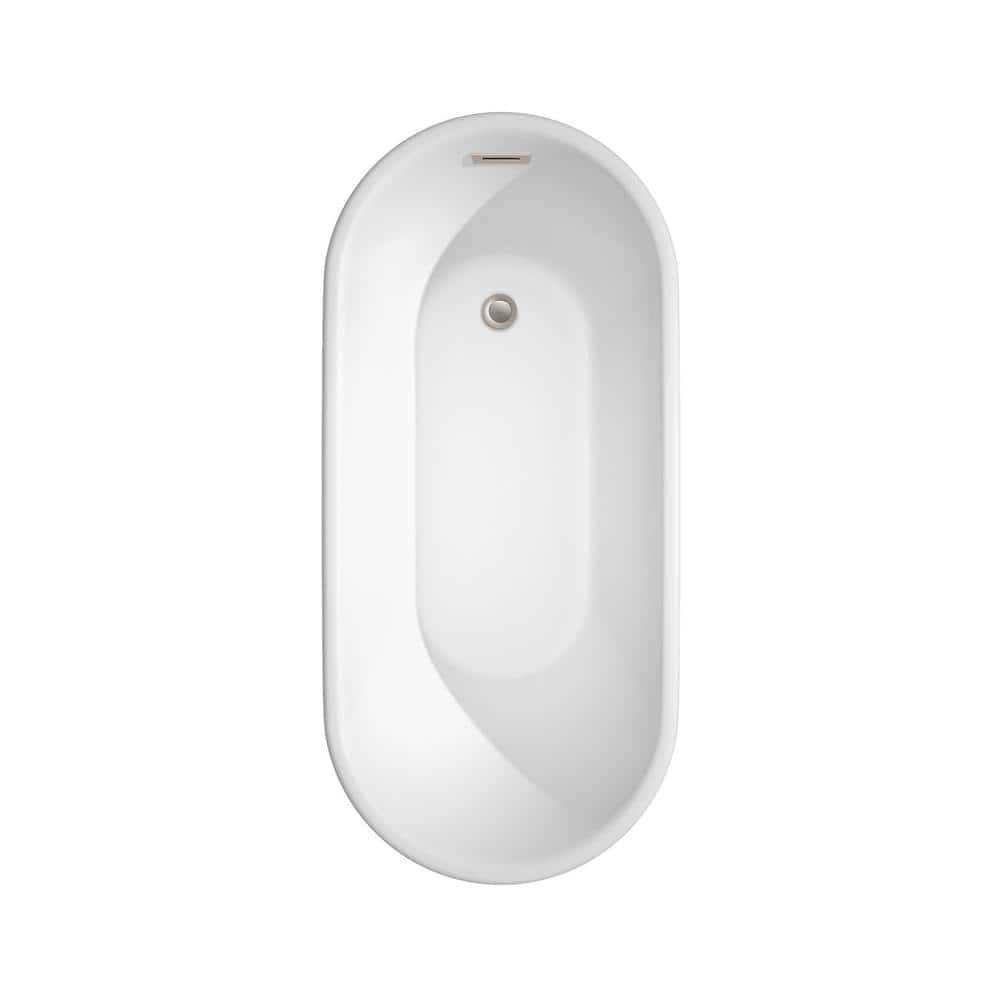 Ursula 59'' White Freestanding Acrylic Soaking Bathtub