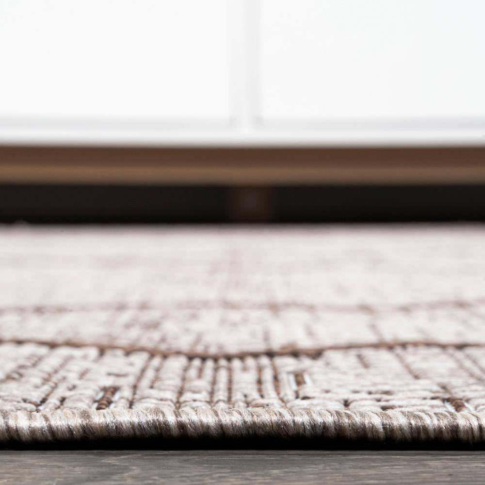 Carwa Handmade Trellis Beige/Brown Synthetic Area Rug - 2x10