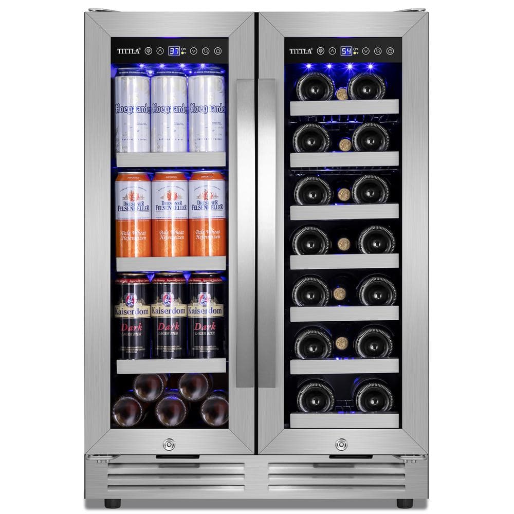 24" Stainless Steel Dual Zone Wine and Beverage Refrigerator
