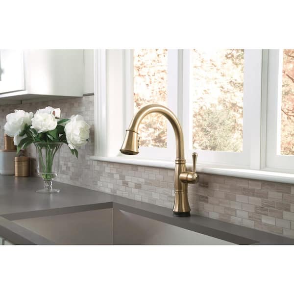 Cassidy Gold Touch Single-Handle Pull-Down Sprayer Kitchen Faucet in Lumicoat Champagne Bronze
