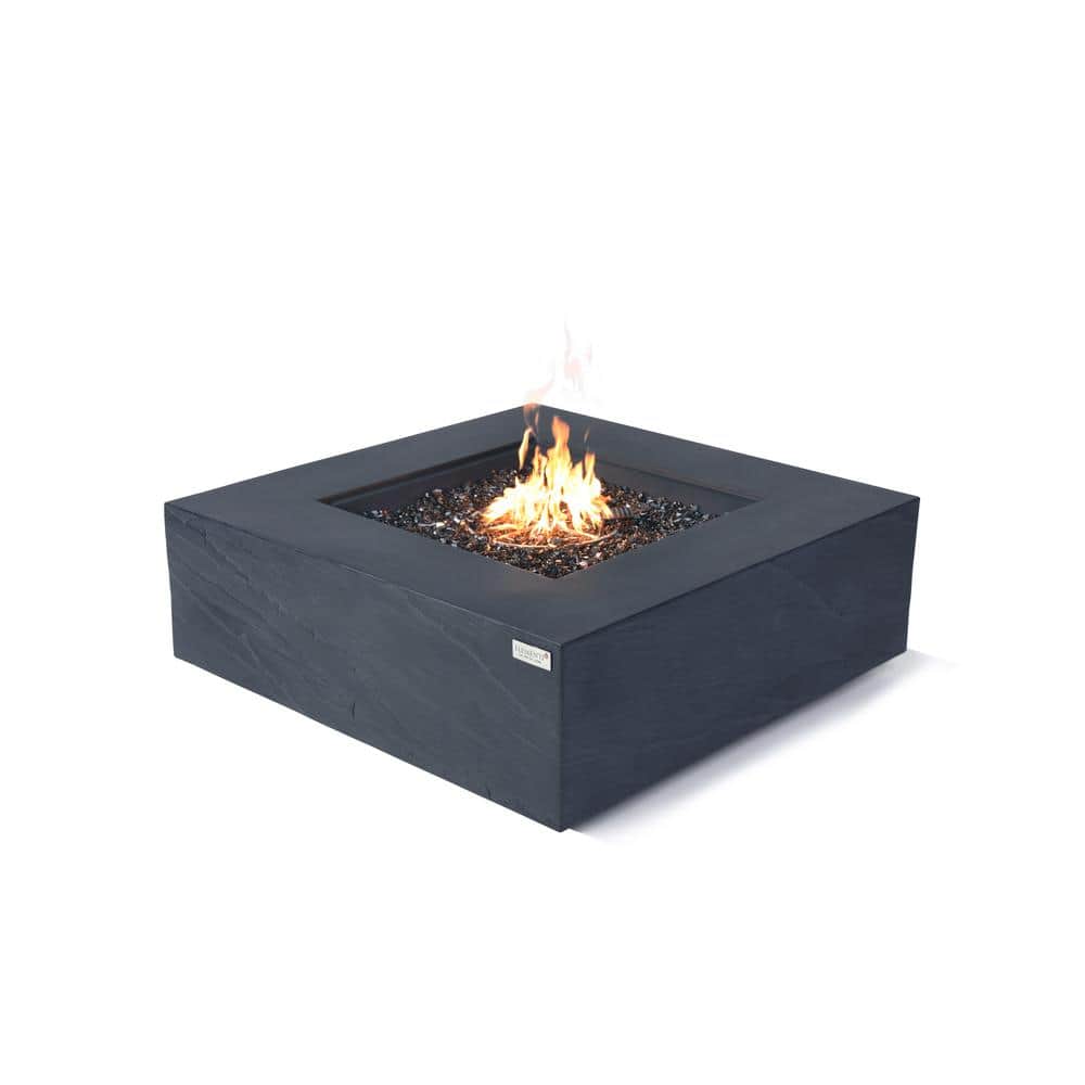 Elementi Roraima 40 in. x 40 in. x 15 in. Square Concrete Natural Gas