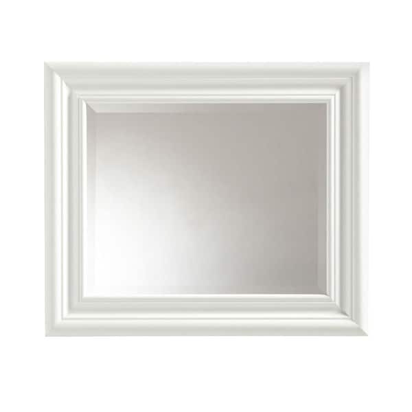 MCS Medium Rectangle White Beveled Glass Casual Mirror (27 in. H x 23 in.  W) 48814 The Home Depot