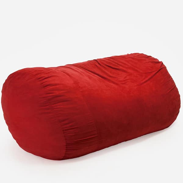 Noble House Baron 8 ft. Chinese Red Suede Polyester Bean Bag 18240