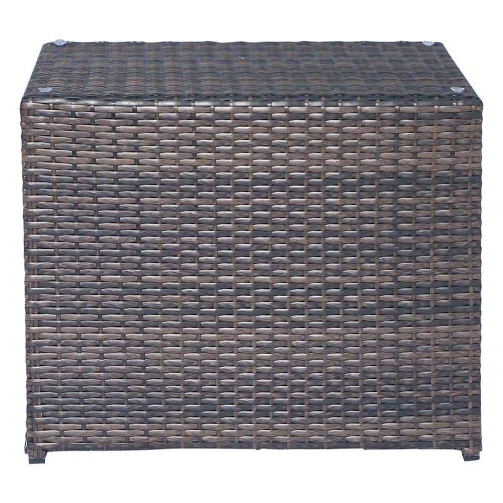 33 in. Brown Wicker Outdoor Patio Coffee Table with Glass Top, No Assembly Required price history on PriceWatchPro