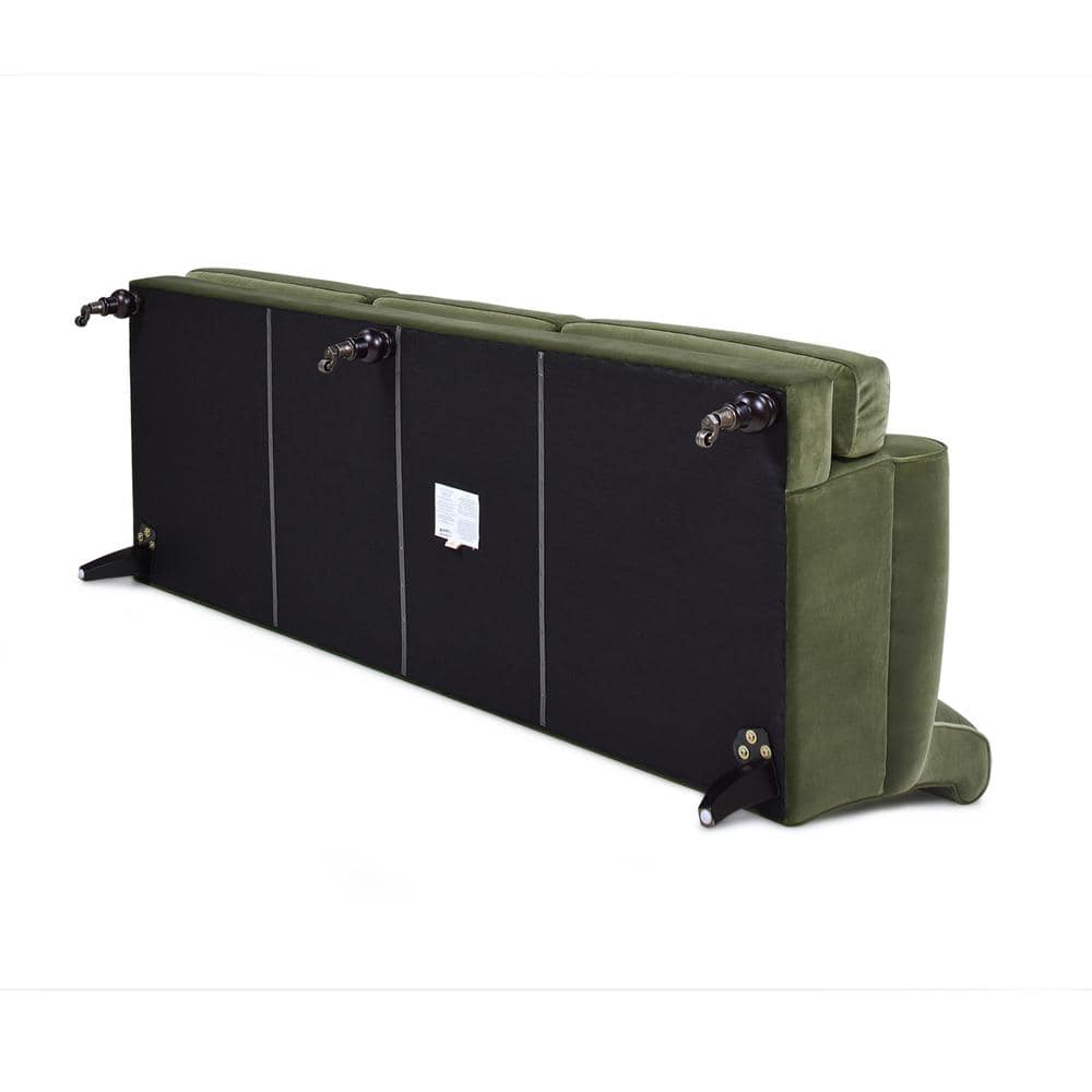 Alana 88" Olive Green Velvet Lawson Sofa with Removable Cushions
