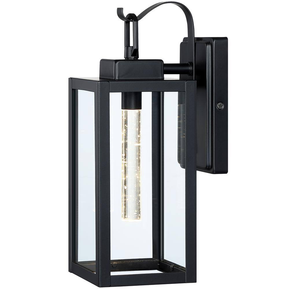 Pia Ricco 13.75 in. 1 Light Black Outdoor Wall Fixture With LED Tube