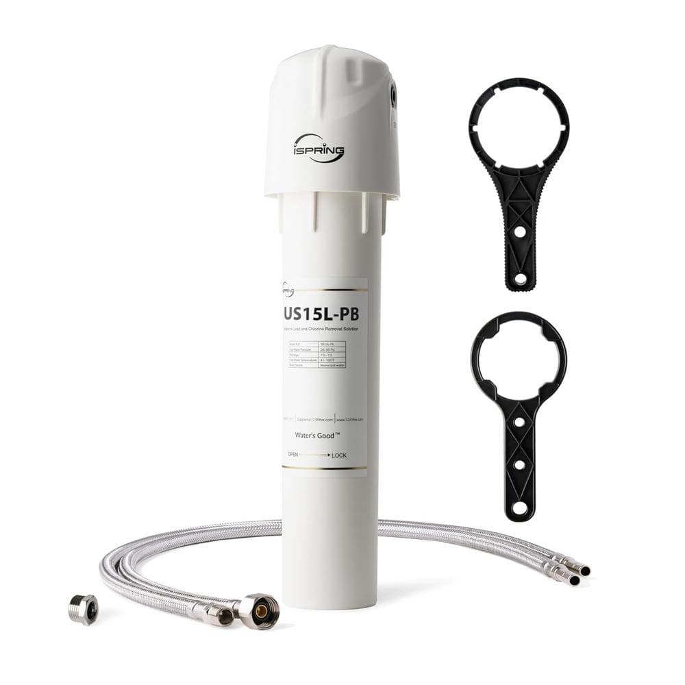 ISPRING US15L-PB Under-Sink Water Filter System, MetSorb Media, Reduces Lead, Arsenic, Chlorine, Bad Taste & Odor, Heavy Metals