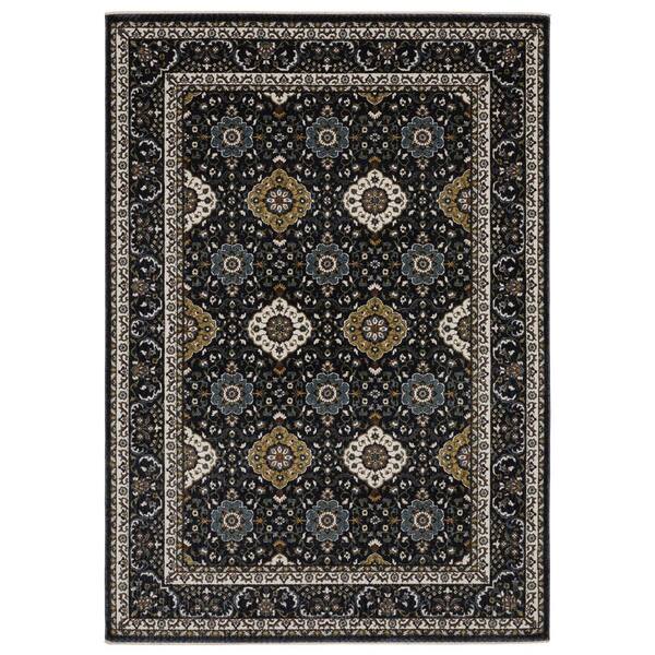 5' X 8' Gold Medallion Area Rug With Fringe