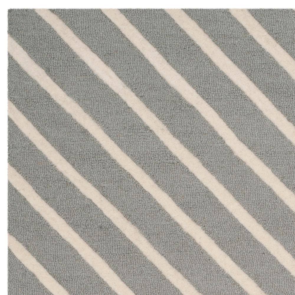 Hand-Tufted Wool Kids Rug in Grey/Ivory, 4' x 6' - Reversible Design