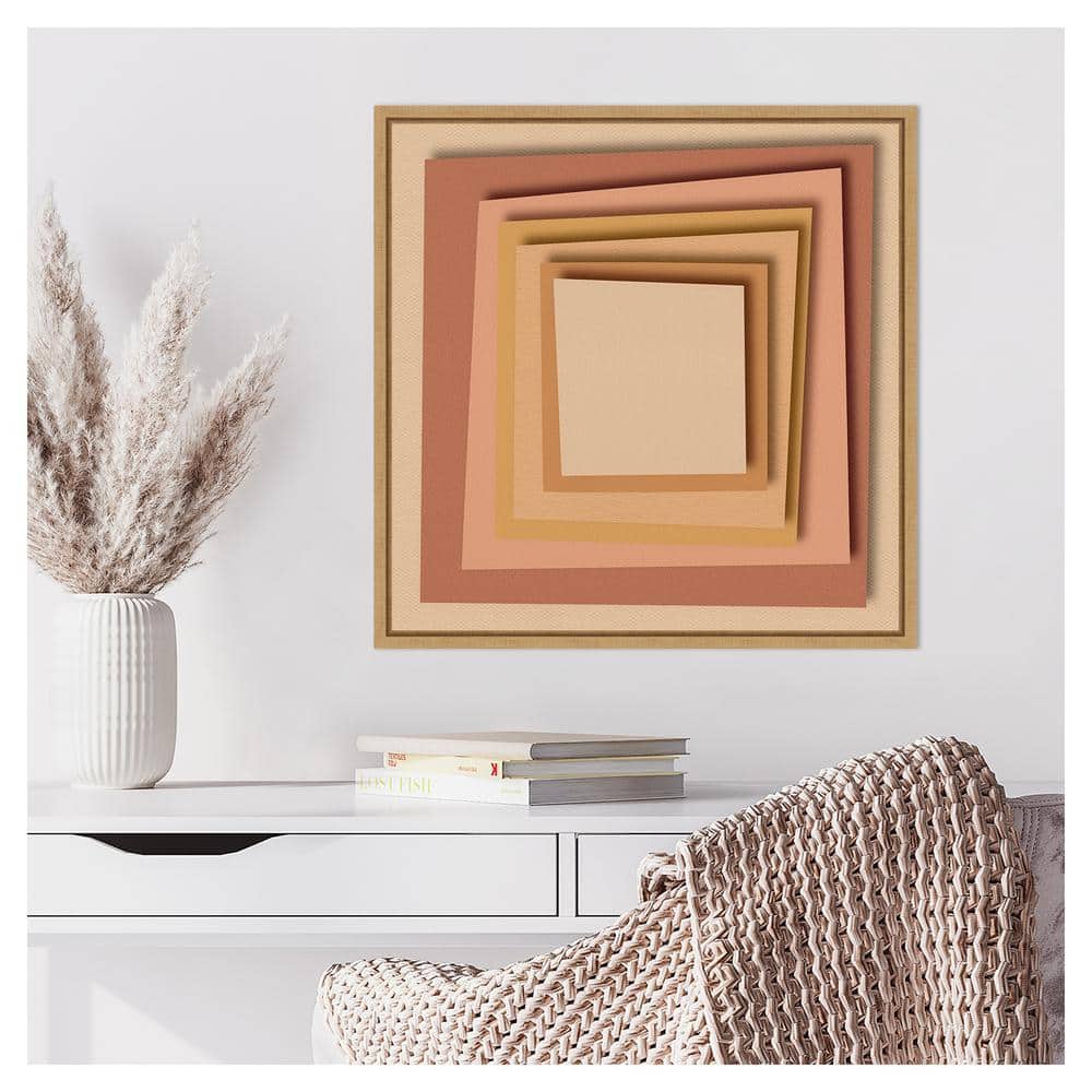 Regina Morre Abstract Earthy Tones Canvas Wall Art with Maple Frame