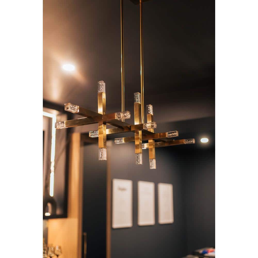 Modern Black Brass 40" Sputnik LED Chandelier