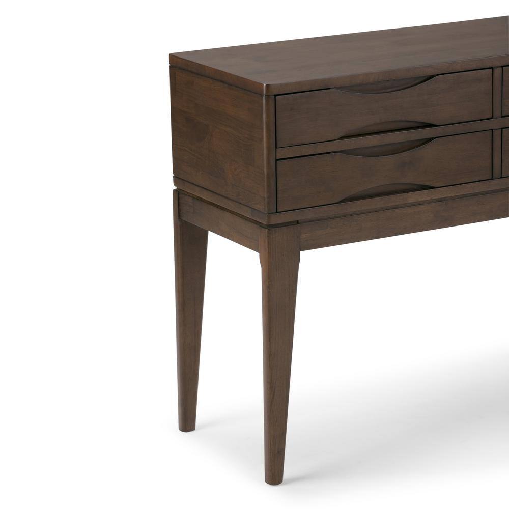 Harper 40" Walnut Brown Solid Wood Hallway Console Table with Storage