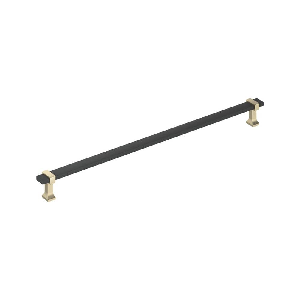 Overton 18 in. (457mm) Center-to-Center Brushed Matte Black/Golden Champagne Bar Appliance Cabinet Pull price history on PriceWatchPro
