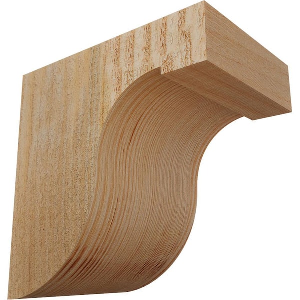 Ekena Millwork 4 in. x 6 in. x 6 in. Douglas Fir Del Monte Rough Sawn Corbel