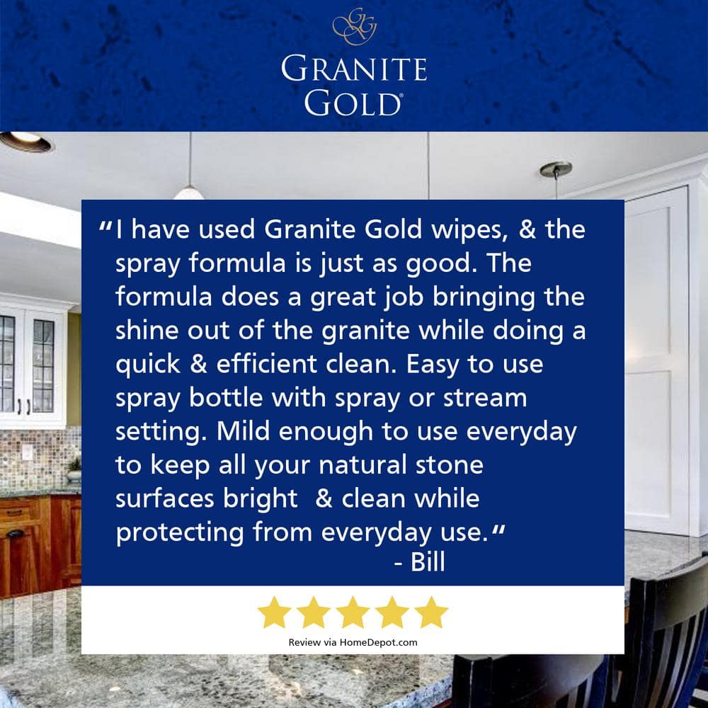 Granite Gold Daily Cleaner Spray for Natural Stone Surfaces, 24 Ounces, Pack of 3