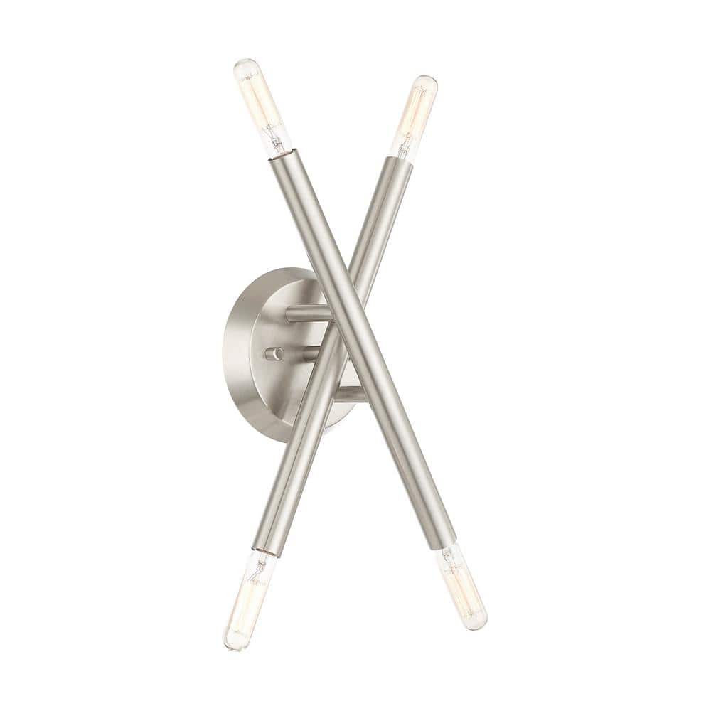 Soho Brushed Nickel 4-Light Asymmetrical Wall Sconce