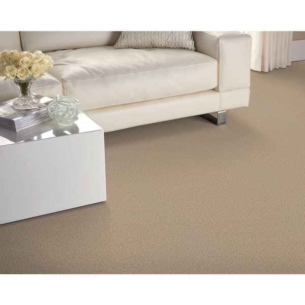 Albaran Wheat Brown 13.2 ft. 32 oz. Wool Berber Installed Carpet