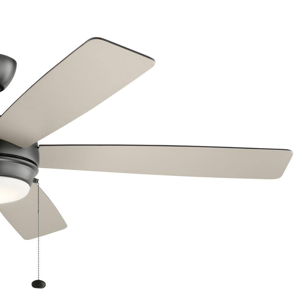 Starkk 60'' Black Steel Ceiling Fan with LED Light