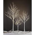 Lightshare 4 ft., 6 ft., 8 ft. Pre-Lit Birch Tree Warm White ...