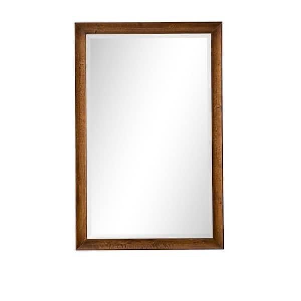 James Martin Vanities Glenbrooke 26.0 in. W x 40.0 in. H Rectangular Framed Wall Bathroom Vanity Mirror in Country Oak