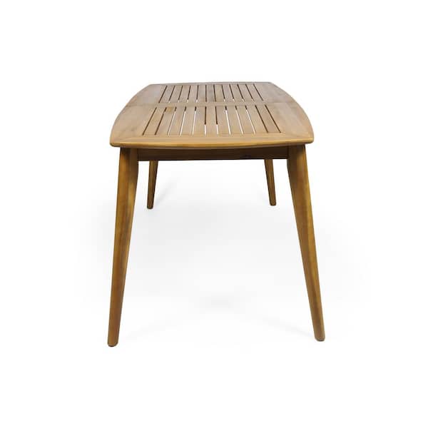 Noble House Artesia Teak Brown Rectangle Wood Patio Outdoor Dining Table