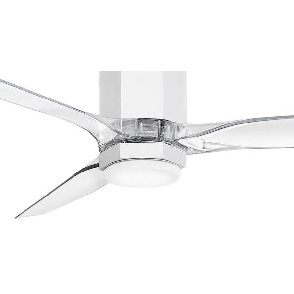 HINKLEY - Facet 52.0 in. Indoor/Outdoor Integrated LED Matte White Ceiling Fan with Remote Control