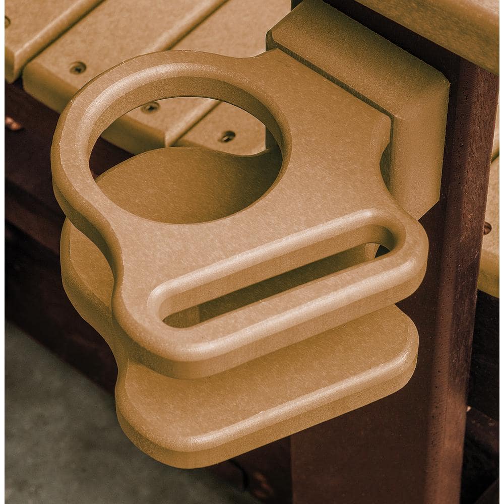 Cedar-Tudor Dual Fan Back Outdoor Glider Chair with Cupholders