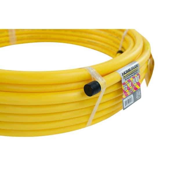 1/2in x 100ft Underground Pipe Tubing Natural Gas Propane Polyethylene Yellow 