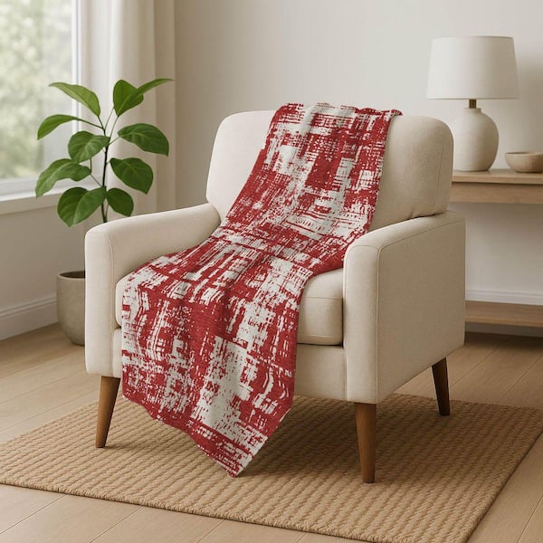 Premium Machine Washable ASB895 Red 50 in. x 70 in. Sherpa Throw Blanket